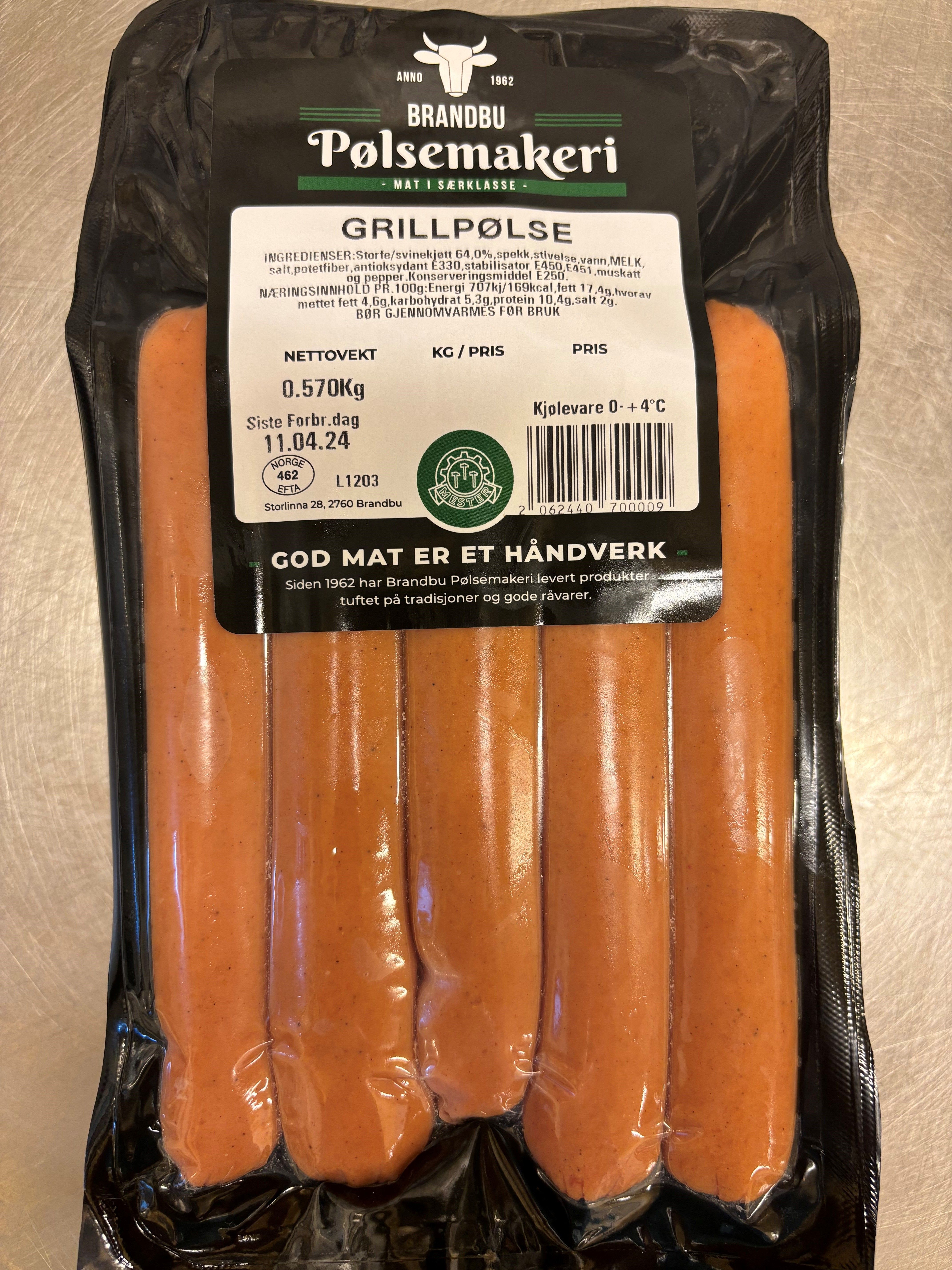 Brandbu pølsemakeri Grillpølse 9stk