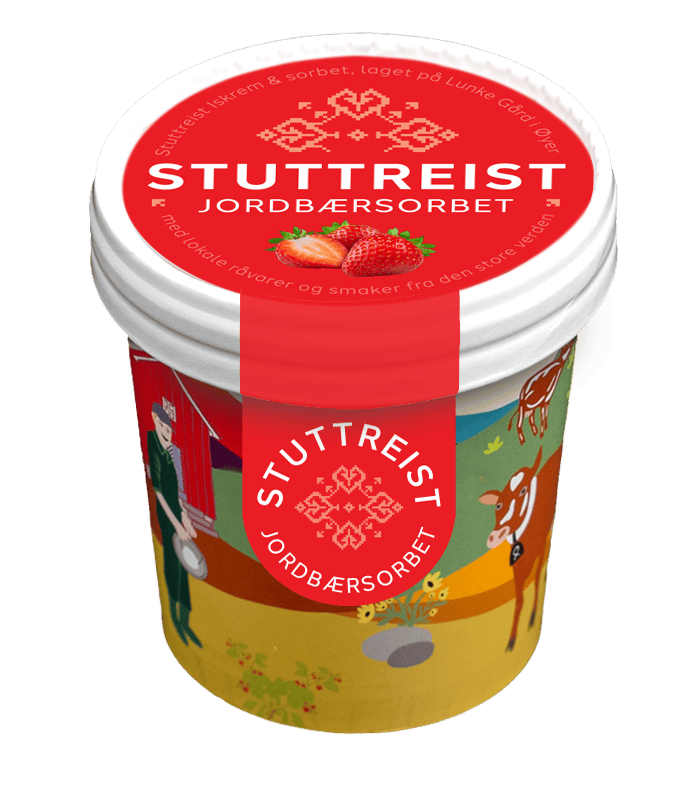 Stuttreist Jordbærsorbet