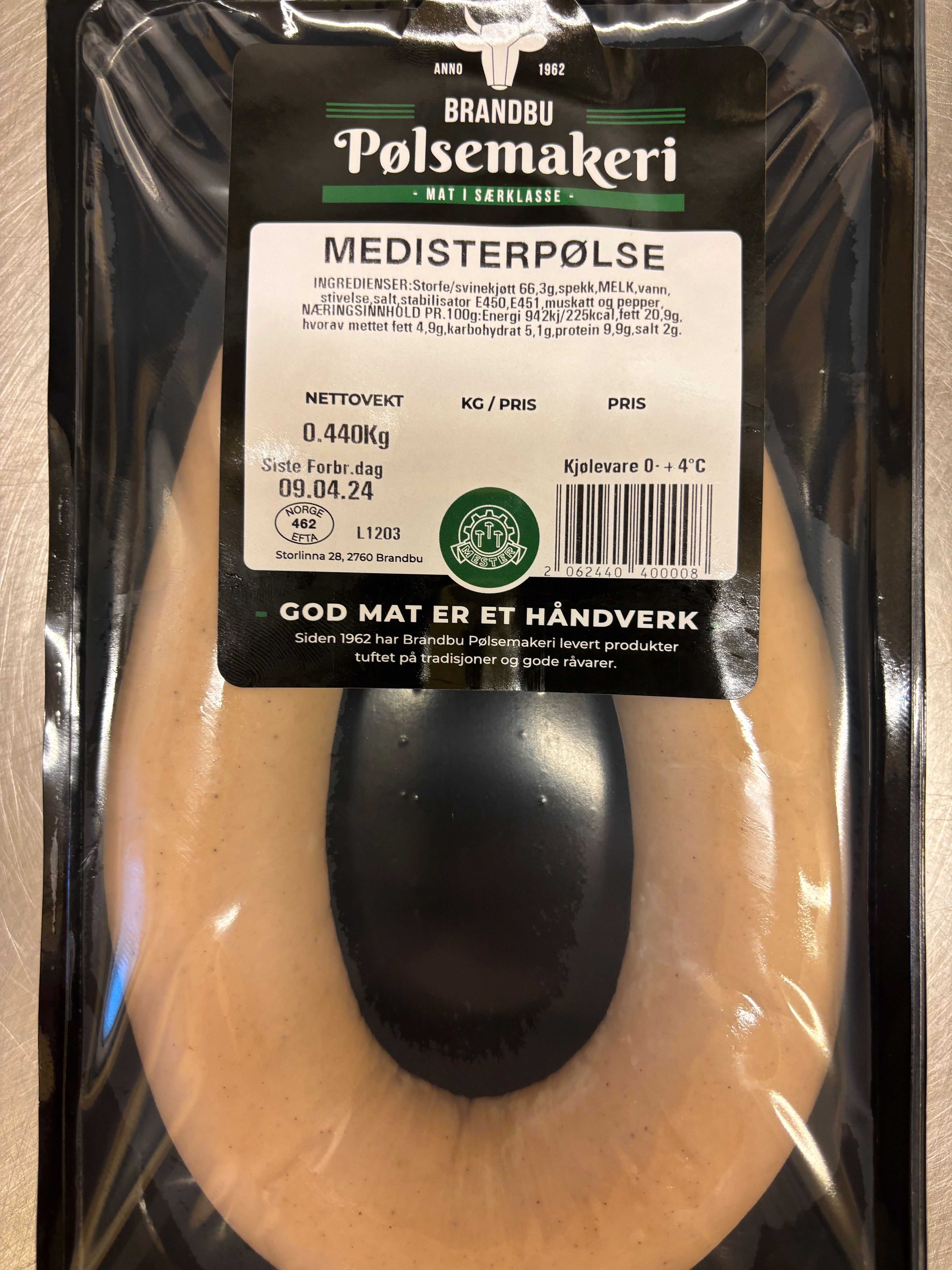 Brandbu pølsemakeri Medisterpølse 0.4kg