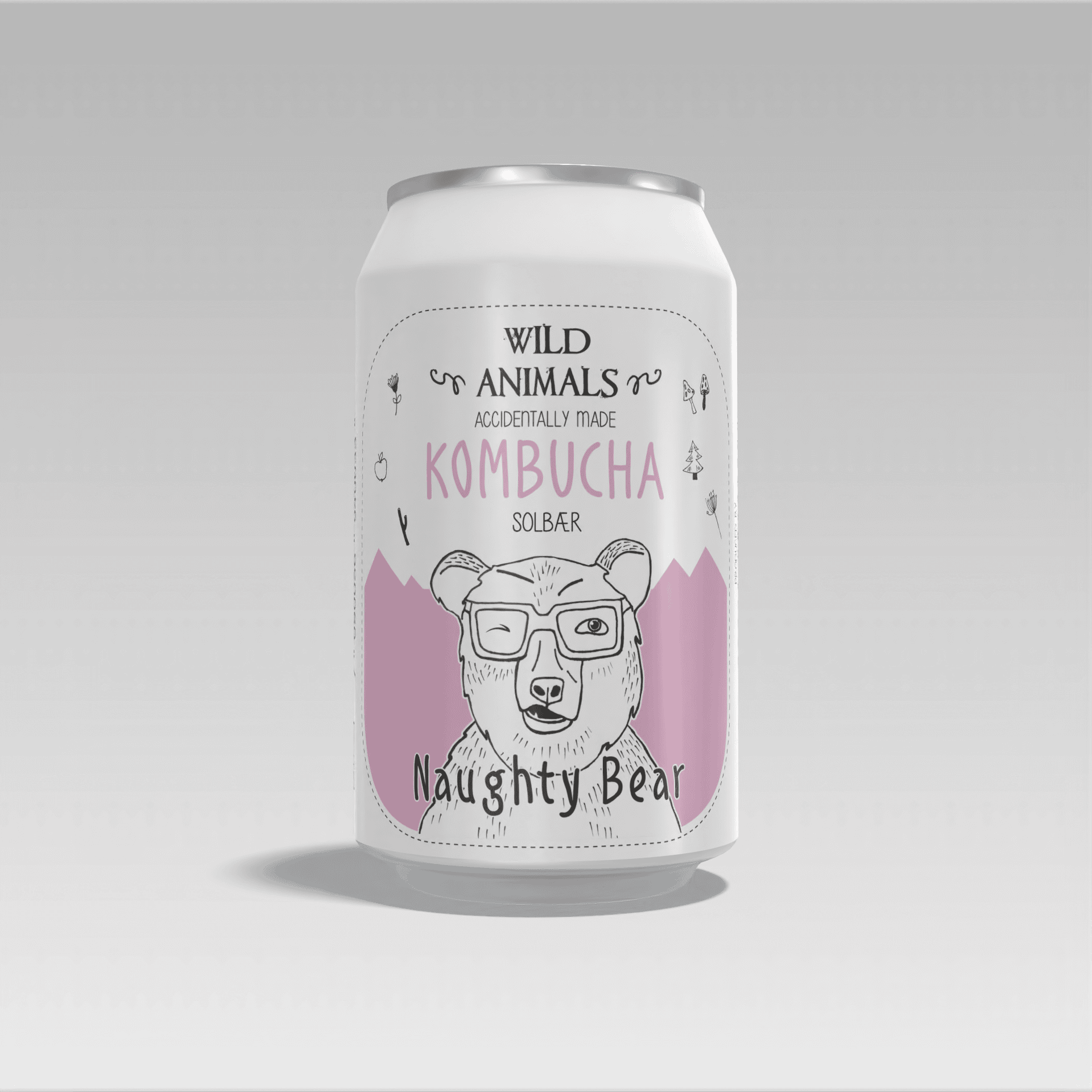 Wild Animals Kombucha Naughty Bear 0.33l bx Solbær 0,33l - SENJA Roasters AS - Blackcurrant 0,33l