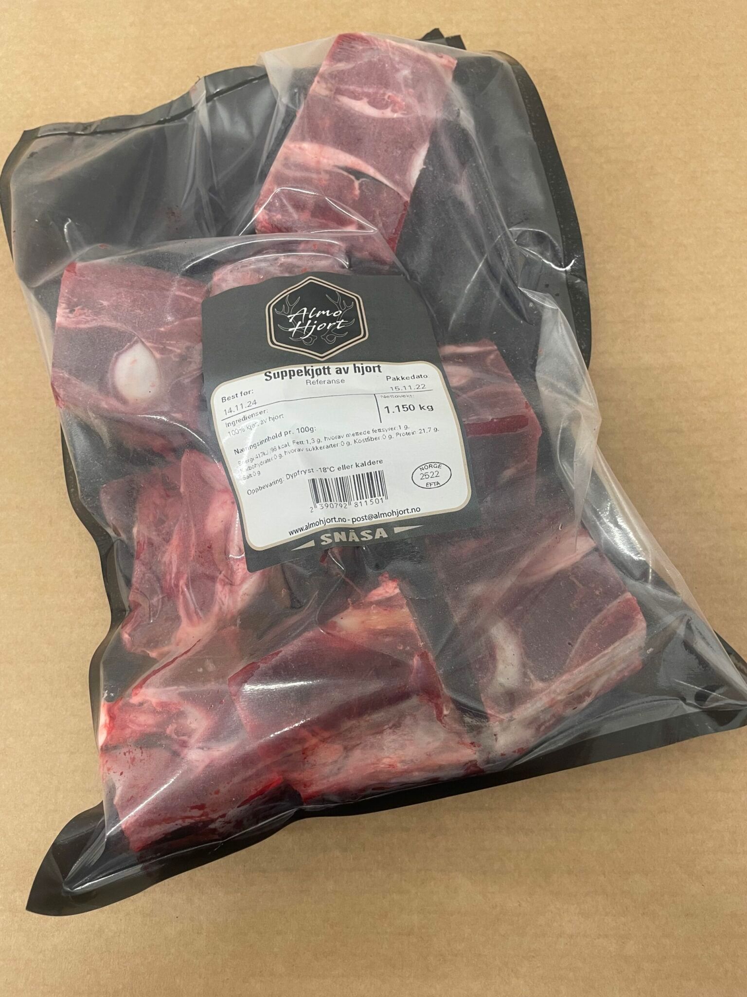 Suppekjøtt av hjort