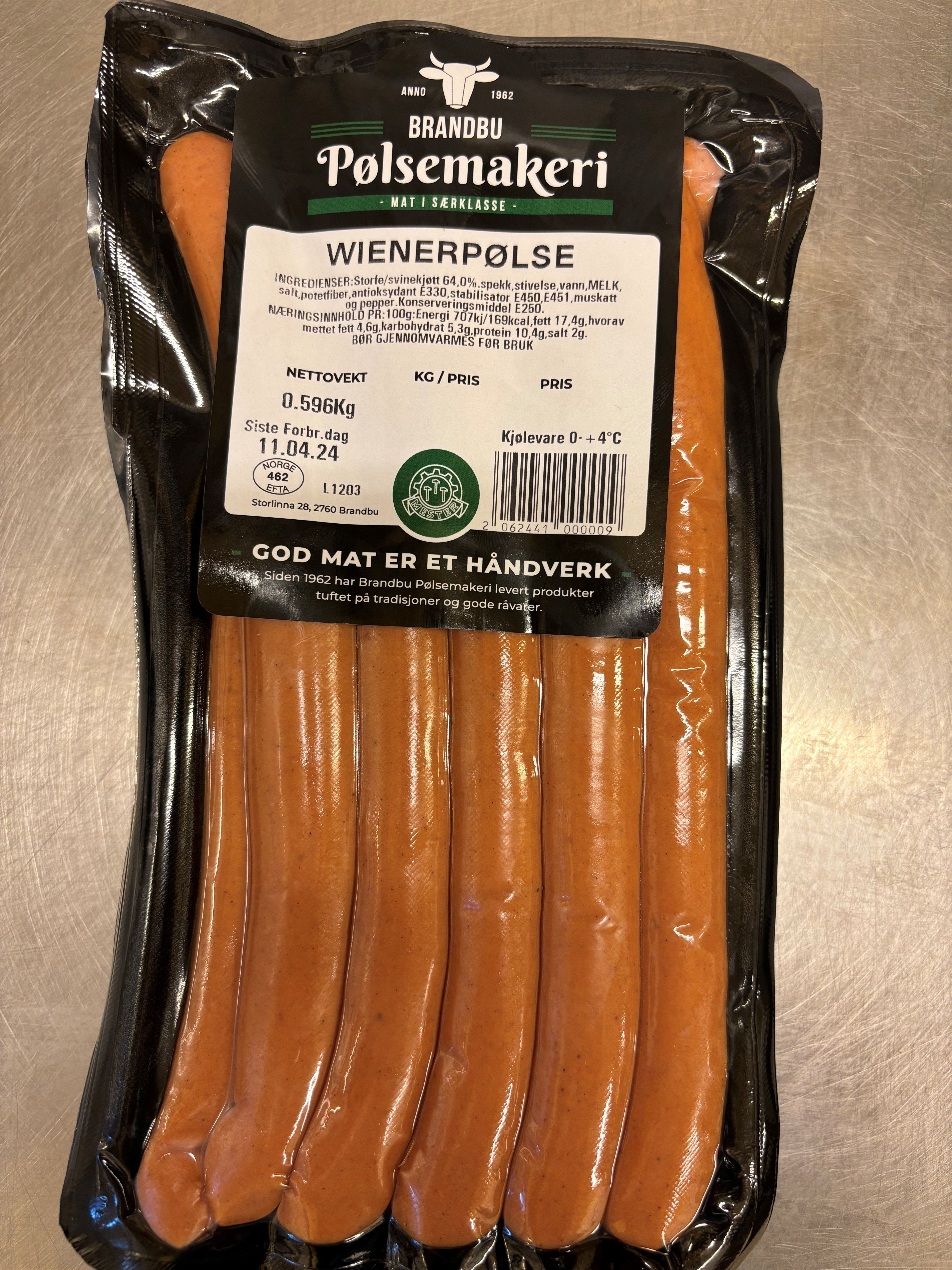 Brandbu pølsemakeri Wienerpølse 10stk