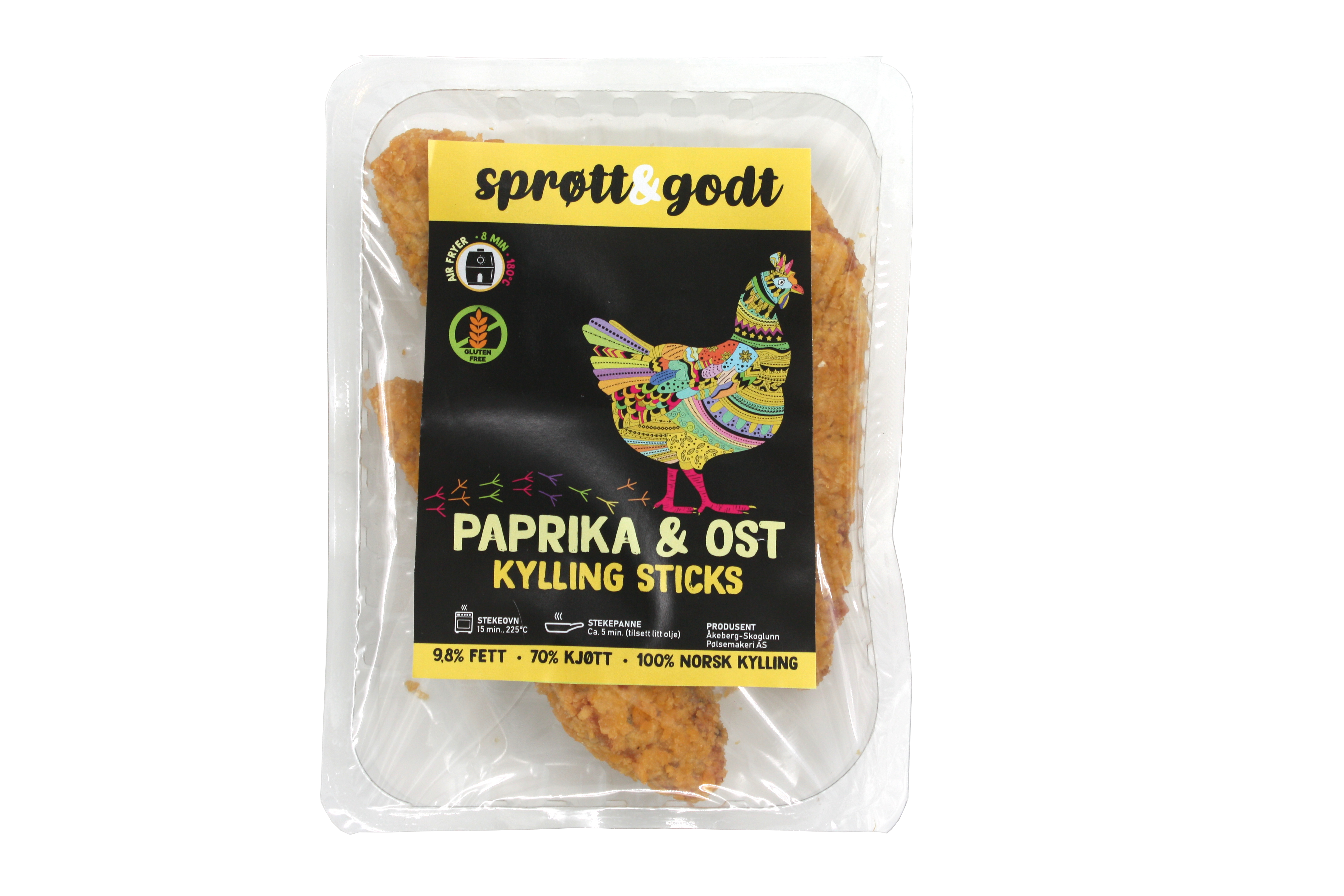 Illustrasjonsbilde -  Airfry Kylling Paprika & Ost 210g