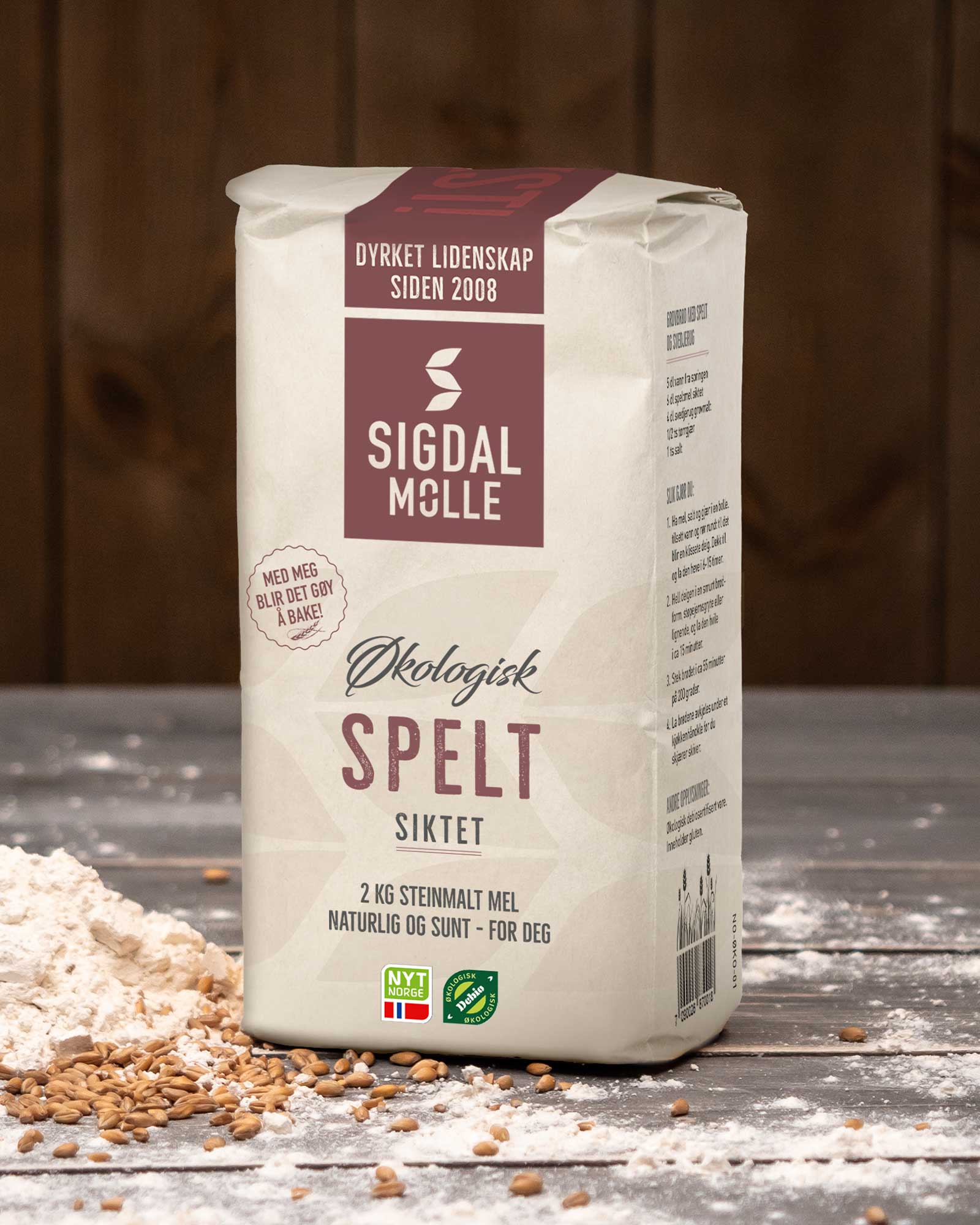 Illustrasjonsbilde - Ø.spesialkorn Økologisk Speltmel Siktet 1kg 1kg Mel