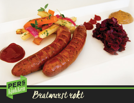 Illustrasjonsbilde - Bratwurst-røkt pølse