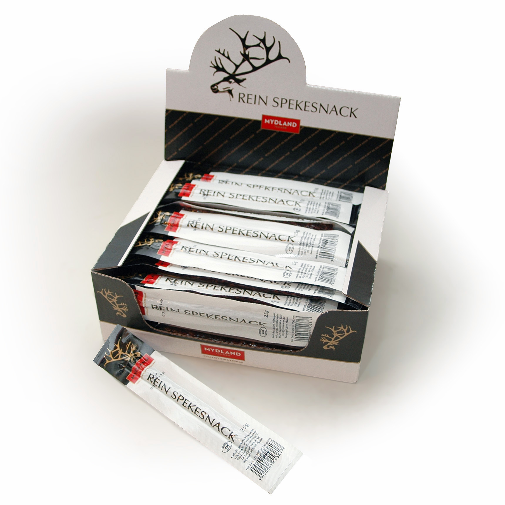 Illustrasjonsbilde - Mydland Rein Spekesnacks 25g Mydland 25g