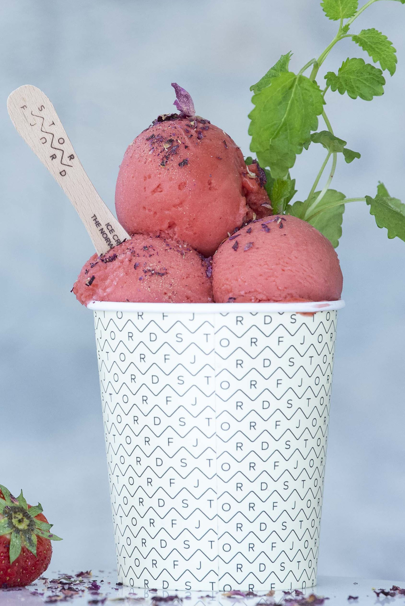 Bilde-1 Storfjord Iskrem Jordbærsorbet