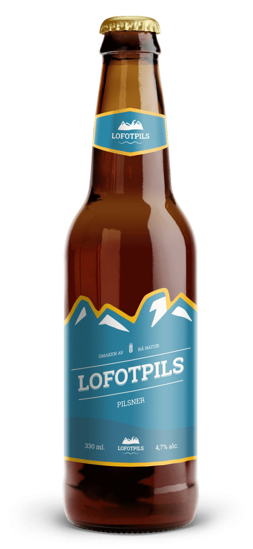 Illustrasjonsbilde - Lofotpils 4.7% 0.33l Glassflaske