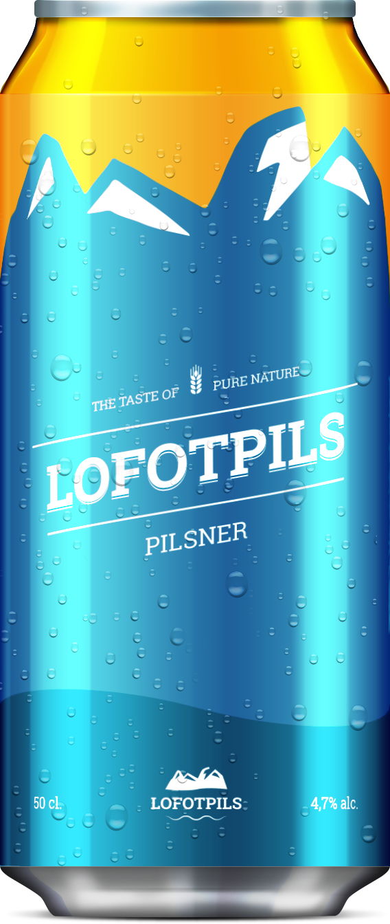 Illustrasjonsbilde -  Lofotpils 4,7% 0.5l bx Filtrert