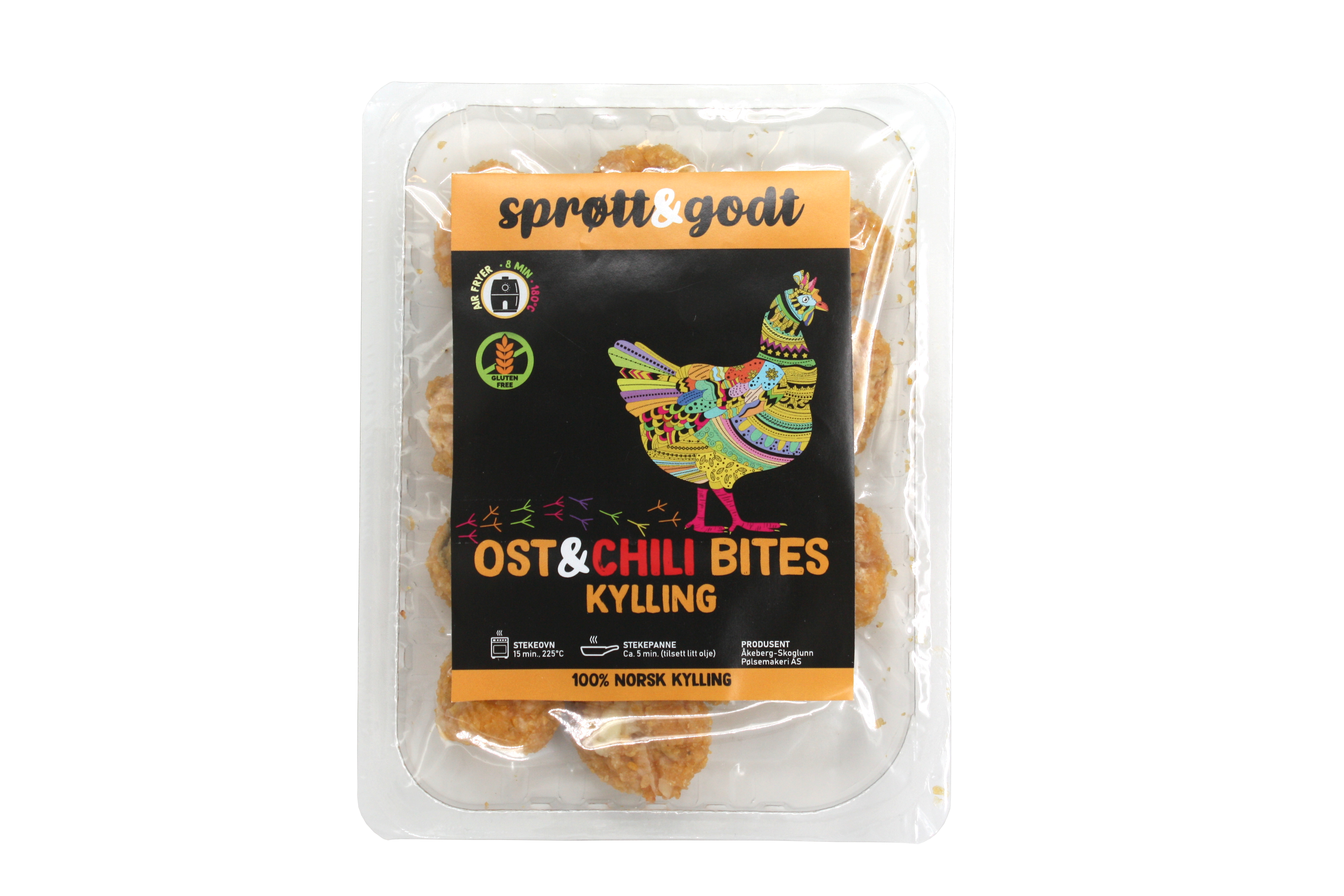 Illustrasjonsbilde -  Airfry Ost & Chili Kylling Bites 210g