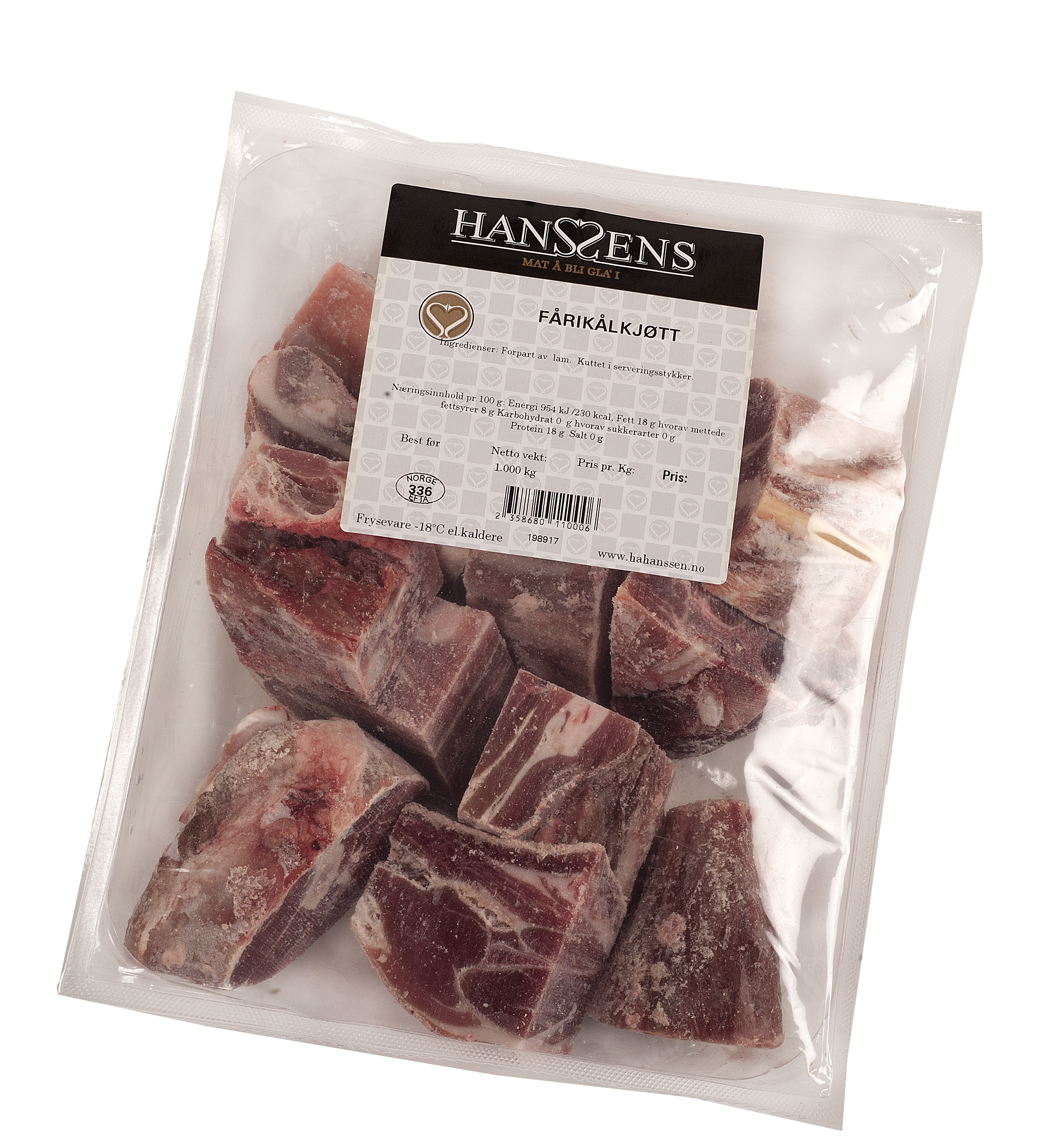 Illustrasjonsbilde - Fårikålkjøtt Ca 1 kg Hanssens