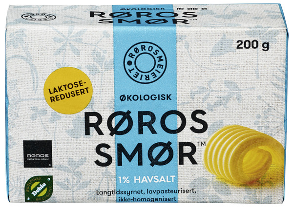 Illustrasjonsbilde - Øko Røros Smør 1% Havsalt 200g 