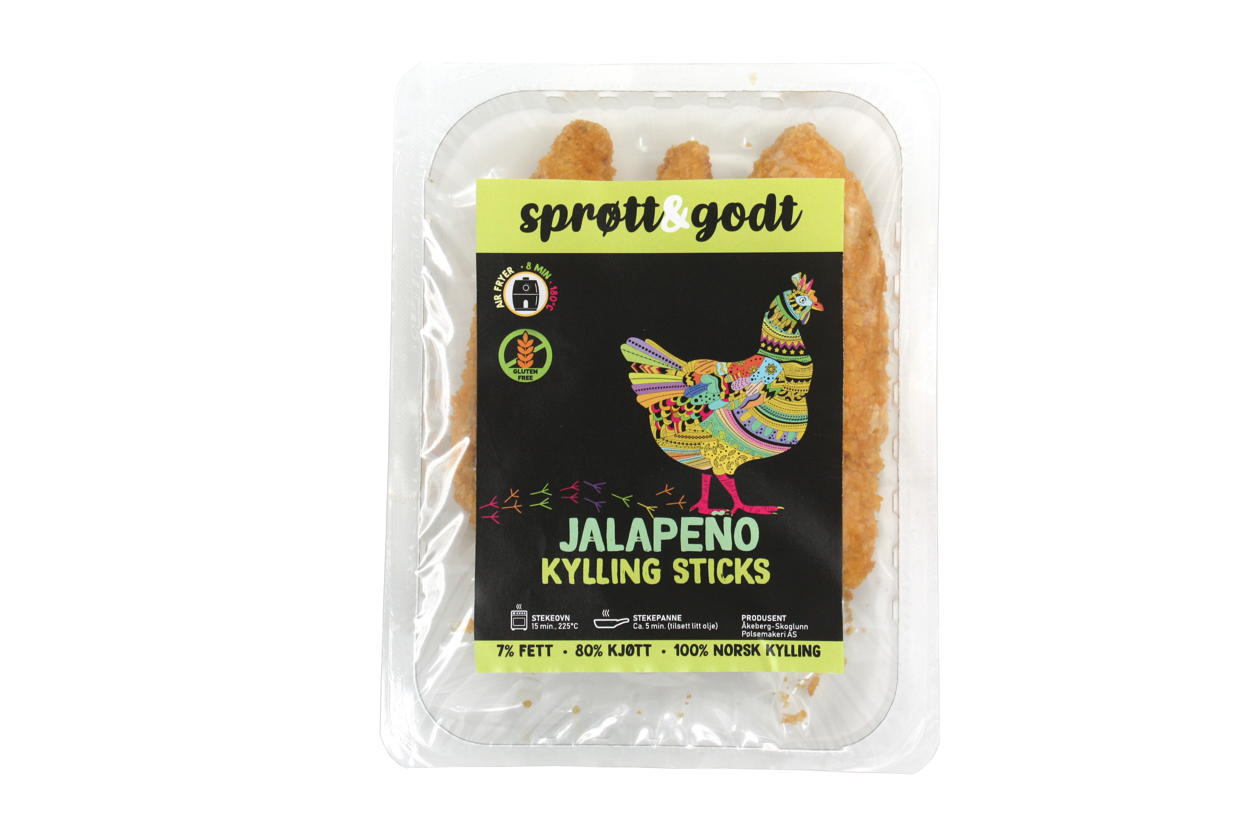 Illustrasjonsbilde -  Airfry Kylling Jalapeno 210g