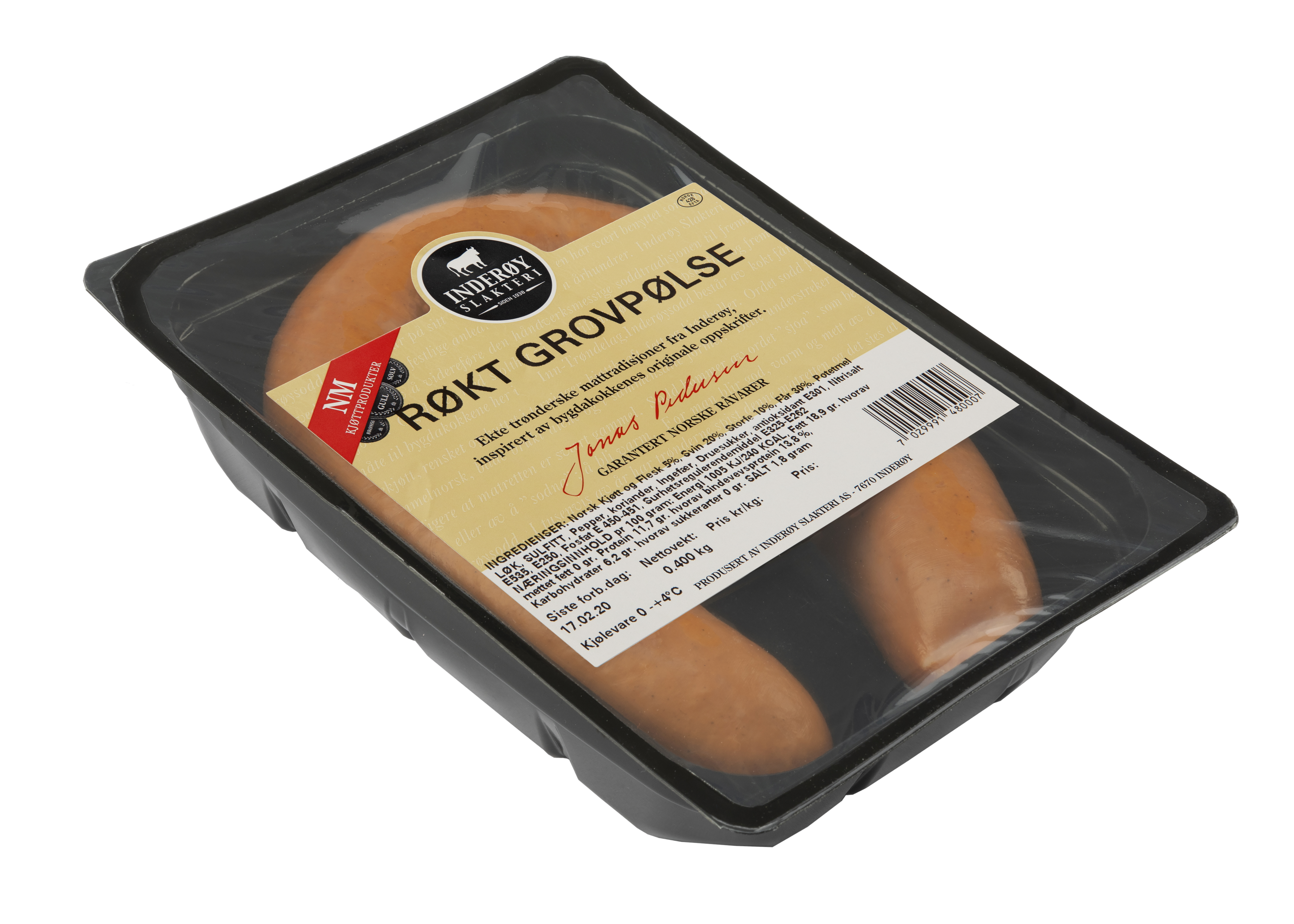 Illustrasjonsbilde - Røkt Grovpølse 400g