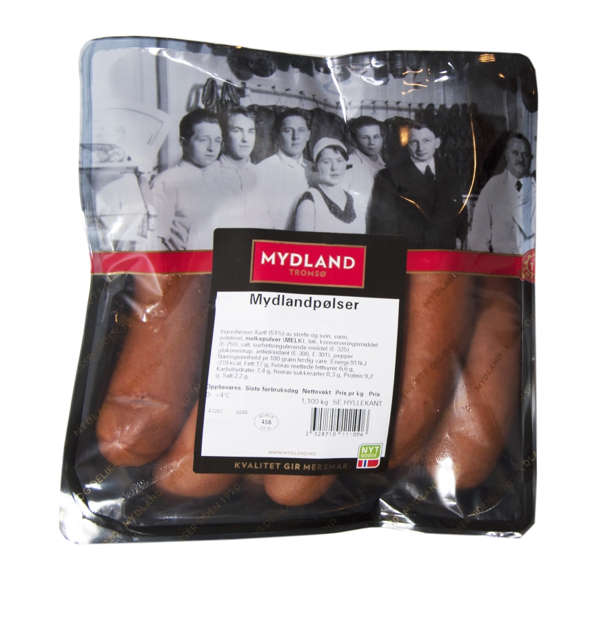Illustrasjonsbilde - Mydland Mydlandpølse 610g 