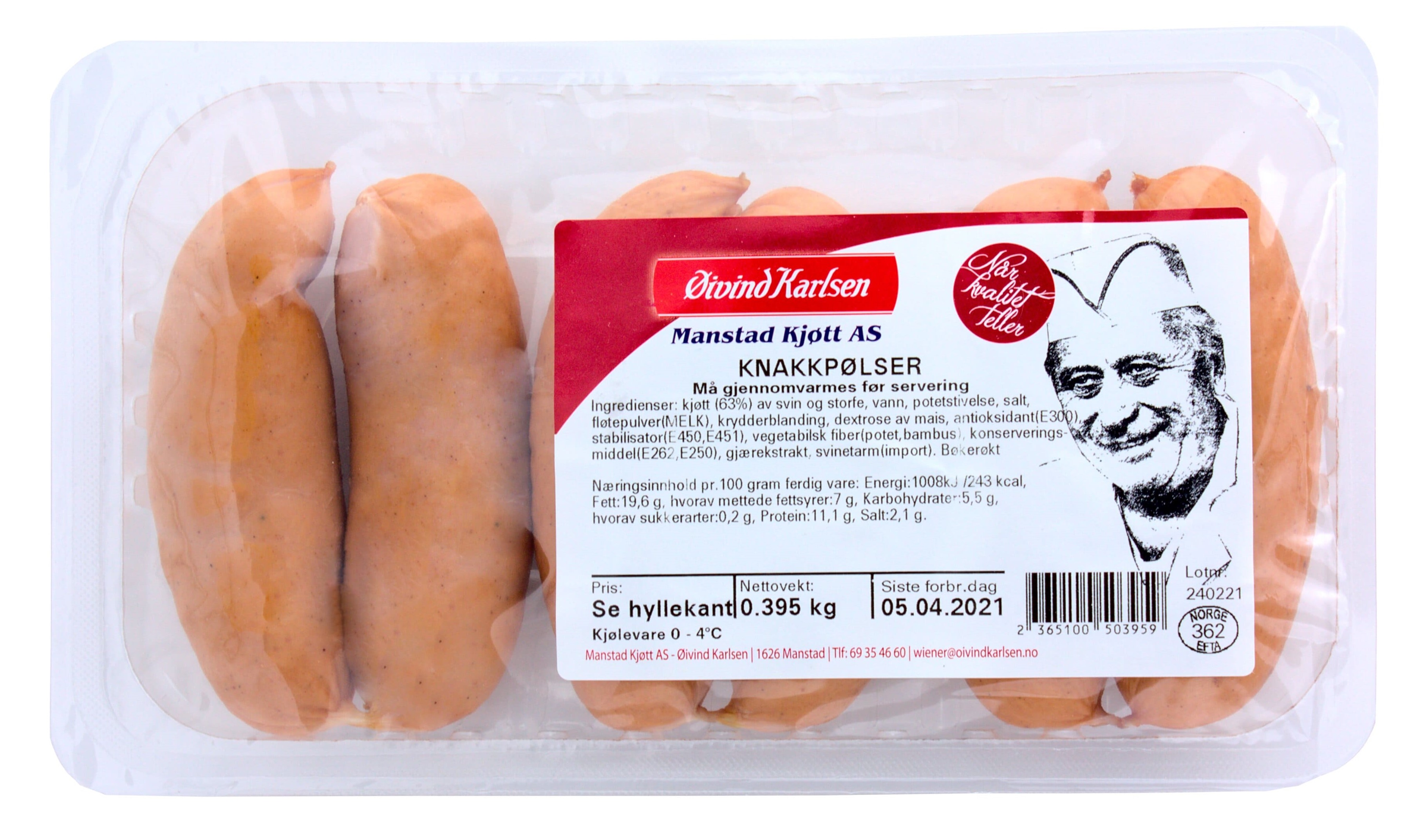 Bilde-1 MANSTAD Knakkpølse 400g