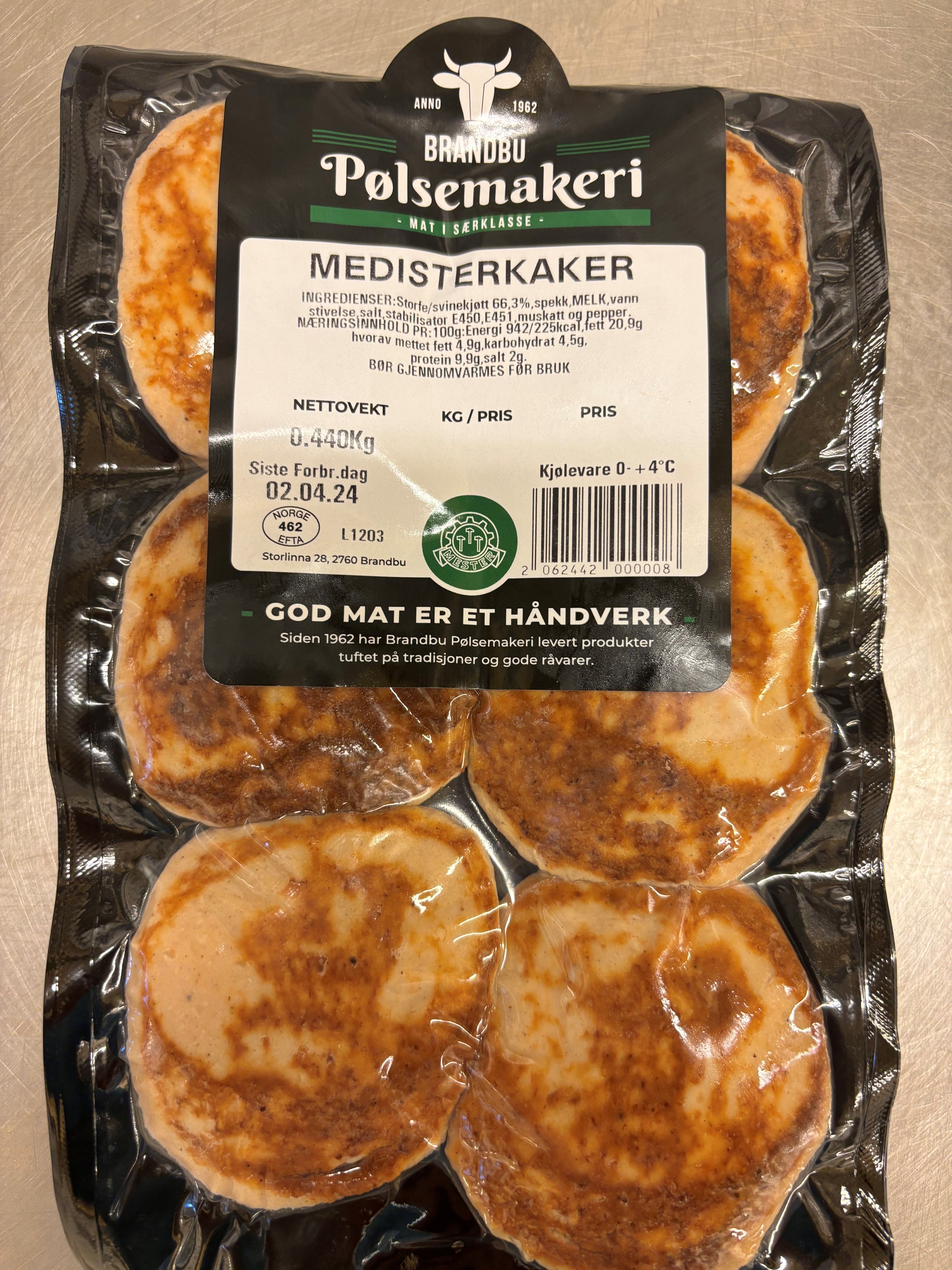 Brandbu pølsemakeri Medisterkaker 6stk