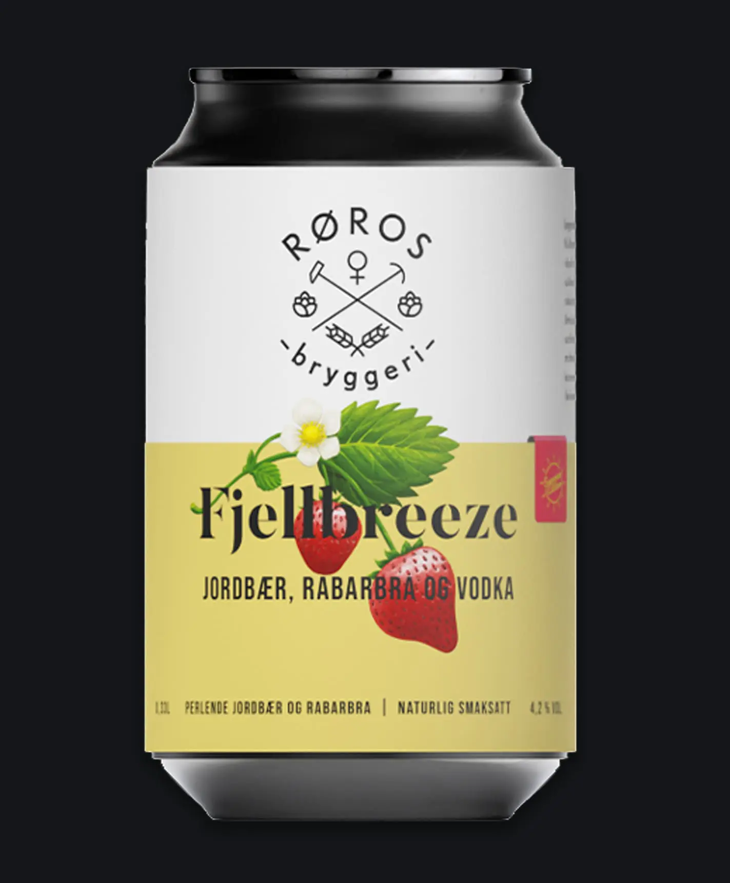Fjellbreeze Jordbær & Rabarbra Boks 0.33l