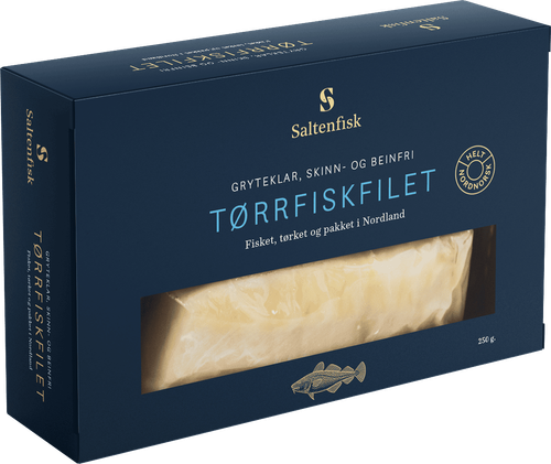 Illustrasjonsbilde - Saltenfisk Gryteklar Tørrfiskfilet  Frys